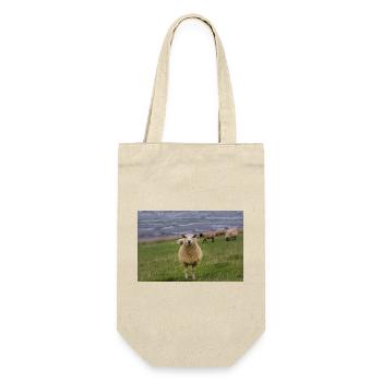 Moutons sur la digue sur la côte - Sac à bouteille - nature - Devant