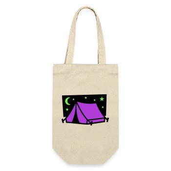 Camping Zelt Sterne Grafik - Geschenkbeutel für Flaschen - Natur - Vorne