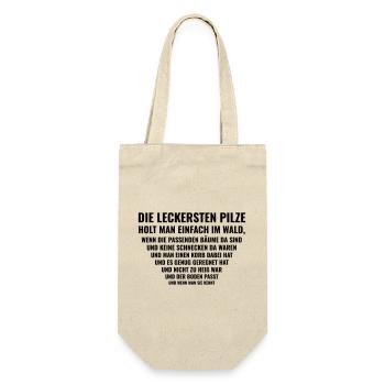 Pilze sammeln – Ganz einfach, theoretisch - Geschenkbeutel für Flaschen - Natur - Vorne