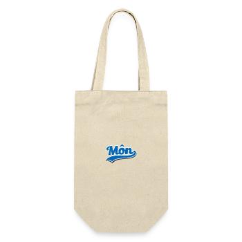 Mon Wave Script Logo - Gift Bag for Bottles - nature - Front