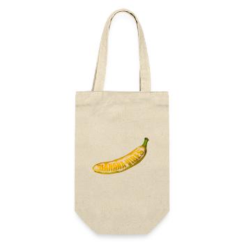 Gelbe Banana Pop Art - Geschenkbeutel für Flaschen - Natur - Vorne