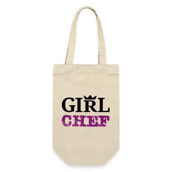 Girl Chef - Statement Design & Typografie - Geschenkbeutel für Flaschen - Natur - Vorne