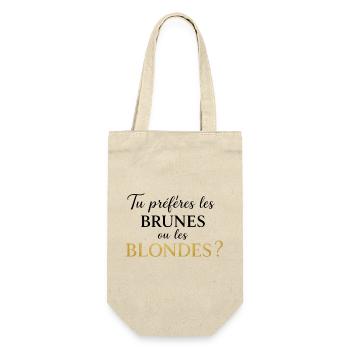 Tu préfères les brunes ou les blondes ? - Sac à bouteille - nature - Devant