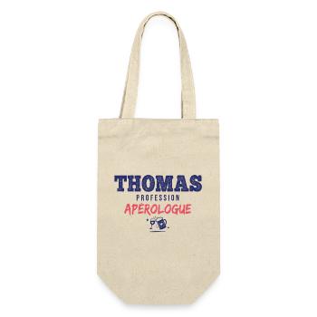 Thomas Aperologue – Humor Apéro - Geschenkbeutel für Flaschen - Natur - Vorne