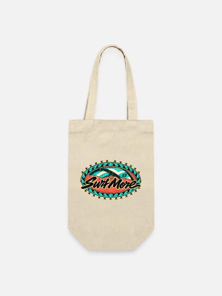 SurfMore Retro Surf-Logo - Wing - Geschenkbeutel für Flaschen - Natur