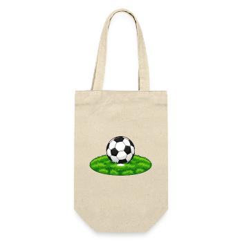 Fußball-Strafpunkt - Geschenkbeutel für Flaschen - Natur - Vorne
