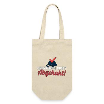 Feuerwehr-Grundausbildung bestanden als Geschenk - Geschenkbeutel für Flaschen - Natur - Vorne