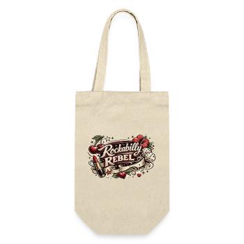 Rockabilly Rebel Tattoo Style - Geschenkbeutel für Flaschen - Natur - Vorne