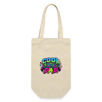 Retro Papa Neon Gaming - Geschenkbeutel für Flaschen - Natur - Vorne