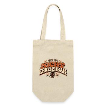 Heute mal nicht erreichbar – Offline Retro Spruch - Geschenkbeutel für Flaschen - Natur - Vorne