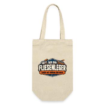 Ich bin Fliesenleger. Erklär mir meinen Job nicht! - Geschenkbeutel für Flaschen - Natur - Vorne