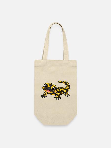 Salamander Kawaii Style – Süßes Amphibienmotiv - Geschenkbeutel für Flaschen - Natur