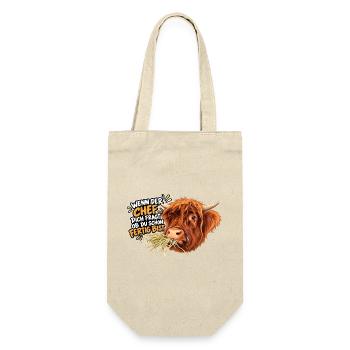 Kuhwitz Chef Highland Cattle - Geschenkbeutel für Flaschen - Natur - Vorne
