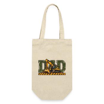 Dad Bagger – Geschenk für Baggerfahrer - Geschenkbeutel für Flaschen - Natur - Vorne