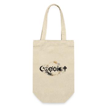Coexist – Frieden, Vielfalt & Toleranz - Geschenkbeutel für Flaschen - Natur - Vorne