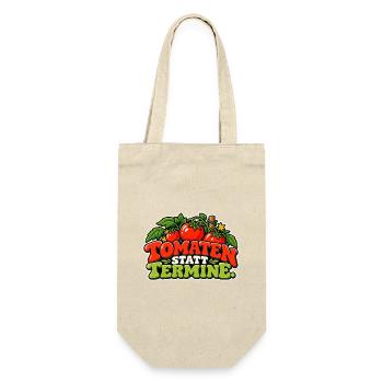 Tomaten statt Termine – Cartoon - Geschenkbeutel für Flaschen - Natur - Vorne