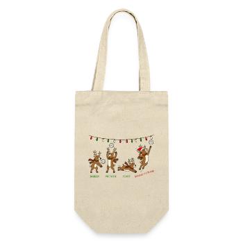 Volleyball Weihnachten Rentiere Lustiges Geschenk - Geschenkbeutel für Flaschen - Natur - Vorne