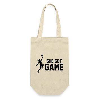 Frauen Basketball - Geschenkbeutel für Flaschen - Natur - Vorne