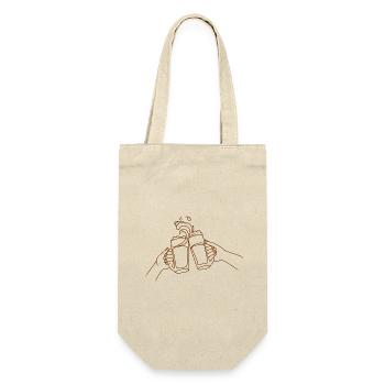 Biergläser zum Anstoßen - Geschenkbeutel für Flaschen - Natur - Vorne