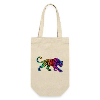 Stammes-Regenbogenpanther - Geschenkbeutel für Flaschen - Natur - Vorne