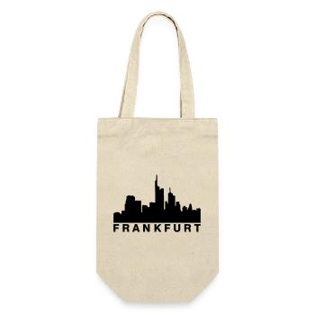 Frankfurter Skyline Frankfurt - Geschenkbeutel für Flaschen - Natur - Vorne