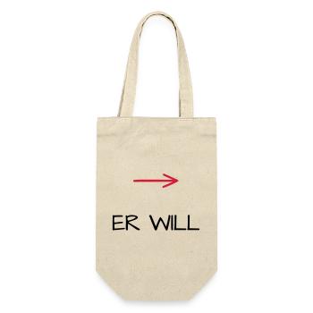 He wants bachelor party arrow - Gift Bag for Bottles - nature - Front