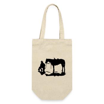 Cowboy  - Geschenkbeutel für Flaschen - Natur - Vorne