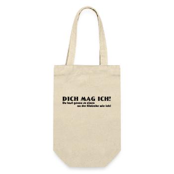 Dich mag ich - Geschenkbeutel für Flaschen - Natur - Vorne