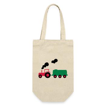 traktor trecker landwirtschaft - Geschenkbeutel für Flaschen - Natur - Vorne