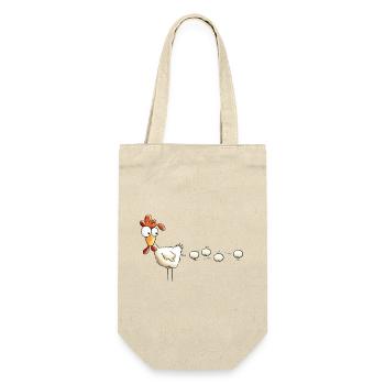 Hen lays a lot of eggs - Cartoon - Chicken - Gift - Gift Bag for Bottles - nature - Front
