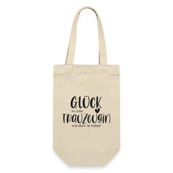 Trauzeugin Glück Danke Hochzeit Team Bride - Geschenkbeutel für Flaschen - Natur - Vorne