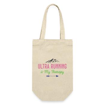 Ultra Running ist meine Therapie - Geschenkbeutel für Flaschen - Natur - Vorne