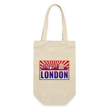 London Gradient Skyline - Geschenkbeutel für Flaschen - Natur - Vorne