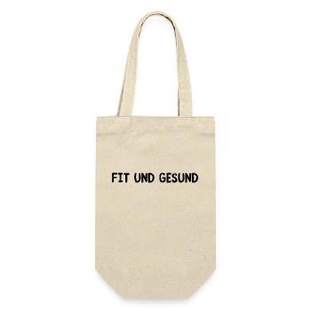 Fit und gesund - Geschenkbeutel für Flaschen - Natur - Vorne