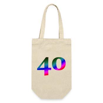 schönes oberteil, 40 buntes Farbenmuster - Geschenkbeutel für Flaschen - Natur - Vorne