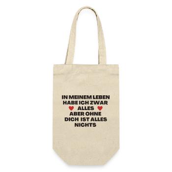 Ich liebe dich Lieblingsmensch - Geschenkbeutel für Flaschen - Natur - Vorne