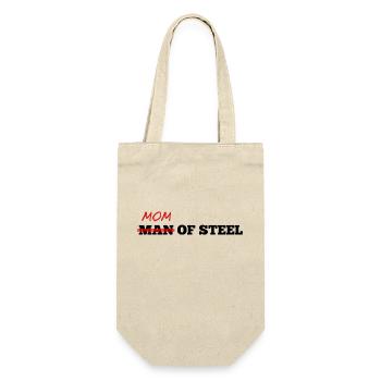 Mama aus Stahl, nicht Mann aus Stahl für Super-Mütter - Geschenkbeutel für Flaschen - Natur - Vorne