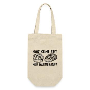 Mein Sauerteig ruft - Brot selbst backen - Geschenkbeutel für Flaschen - Natur - Vorne