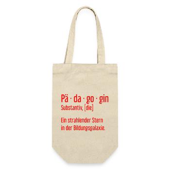 Pädagogin Pädagoginnen Schule Lehrerin Unterricht - Geschenkbeutel für Flaschen - Natur - Vorne