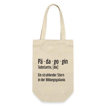 Pädagogin Pädagoginnen Schule Lehrerin Unterricht - Geschenkbeutel für Flaschen - Natur - Vorne