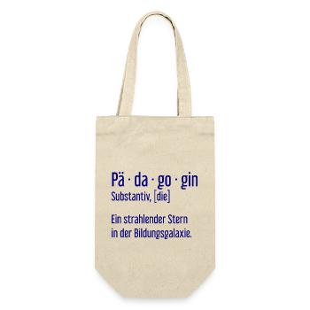 Pädagogin Pädagoginnen Schule Lehrerin Unterricht - Geschenkbeutel für Flaschen - Natur - Vorne