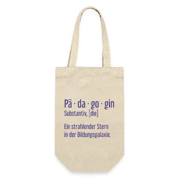 Pädagogin Pädagoginnen Schule Lehrerin Unterricht - Geschenkbeutel für Flaschen - Natur - Vorne