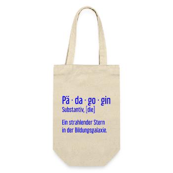 Pädagogin Pädagoginnen Schule Lehrerin Unterricht - Geschenkbeutel für Flaschen - Natur - Vorne