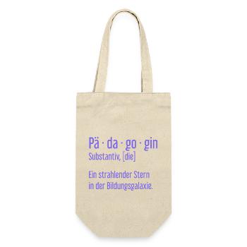 Pädagogin Pädagoginnen Schule Lehrerin Unterricht - Geschenkbeutel für Flaschen - Natur - Vorne