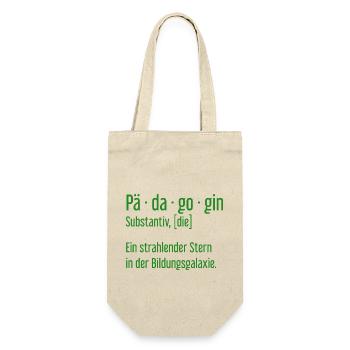 Pädagogin Pädagoginnen Schule Lehrerin Unterricht - Geschenkbeutel für Flaschen - Natur - Vorne