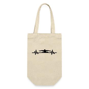 Herzschlag Schwimmer - Taucher Wassersport Athlet - Geschenkbeutel für Flaschen - Natur - Vorne