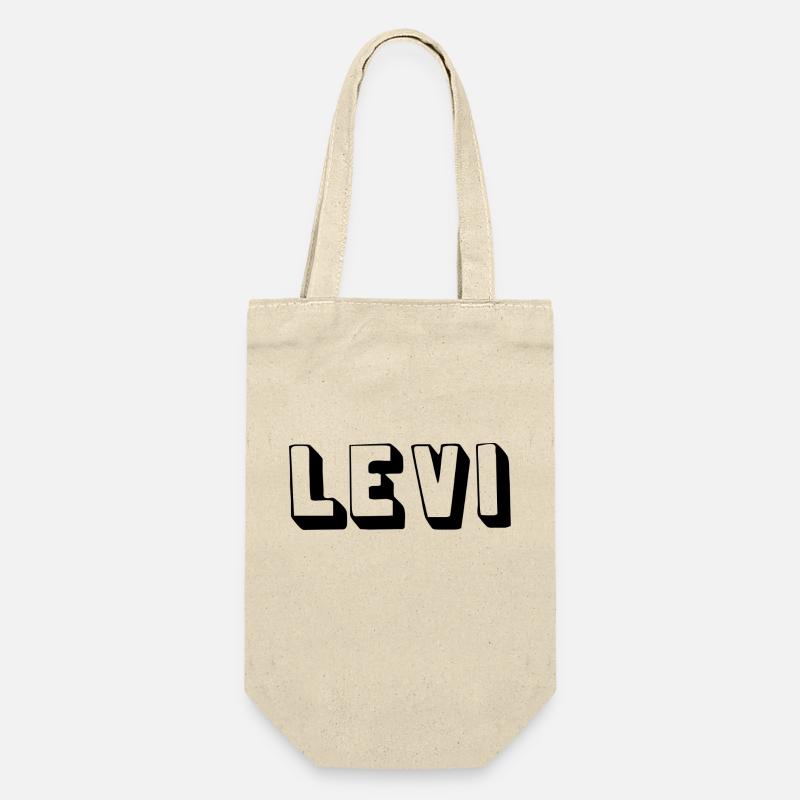 Name - Levi - Geschenkbeutel für Flaschen - Natur