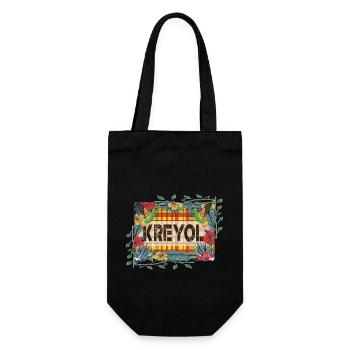 Beautiful Gift Idea KREYOL OR CREOLE style madras - Gift Bag for Bottles - black - Front