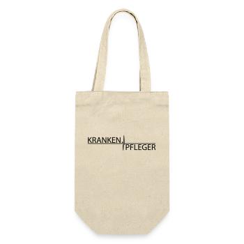 EKG Krankenpfleger Herzschlag - Geschenkbeutel für Flaschen - Natur - Vorne