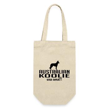 Australian Koolie was sonst Hunde Spruch Wilsigns - Geschenkbeutel für Flaschen - Natur - Vorne